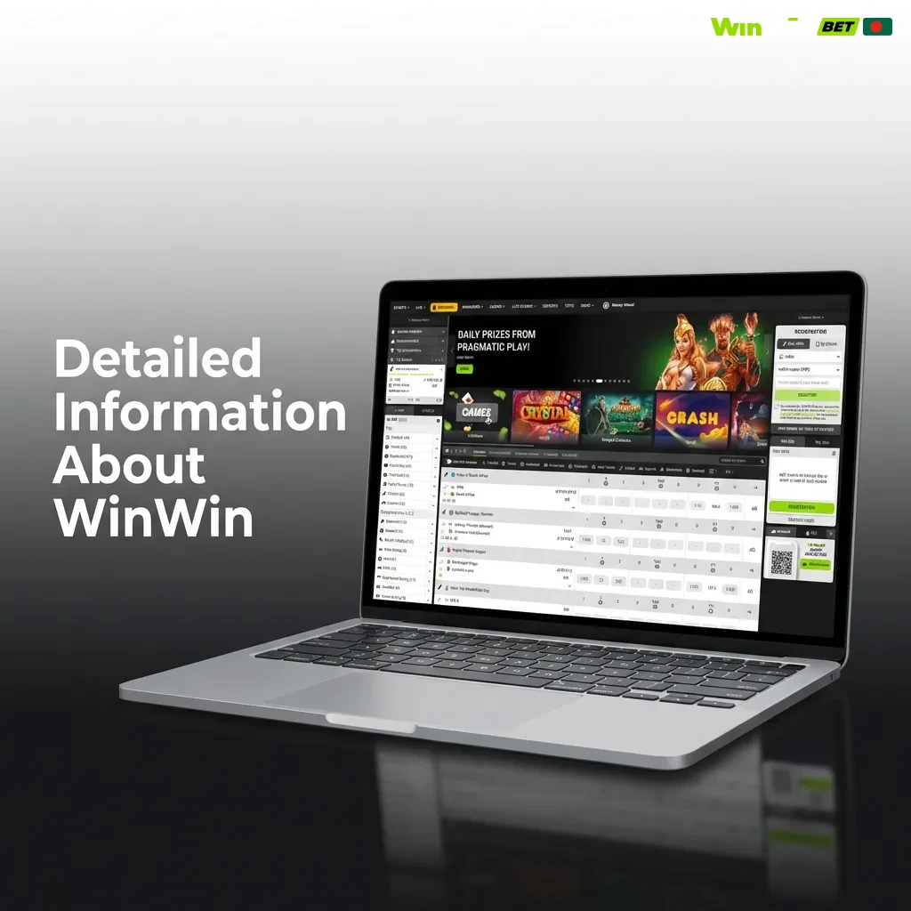 WinWin platform interface showing sports betting and casino gaming options for Bangladesh users