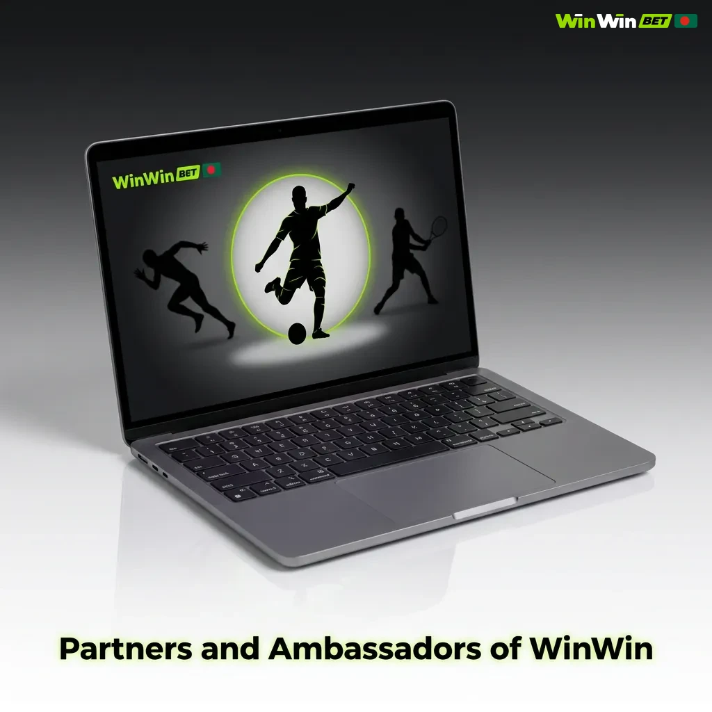 WinWin partners including Bangladesh Cricket Board, Shakib Al Hasan, Premier League, bKash, Nagad, and gaming providers