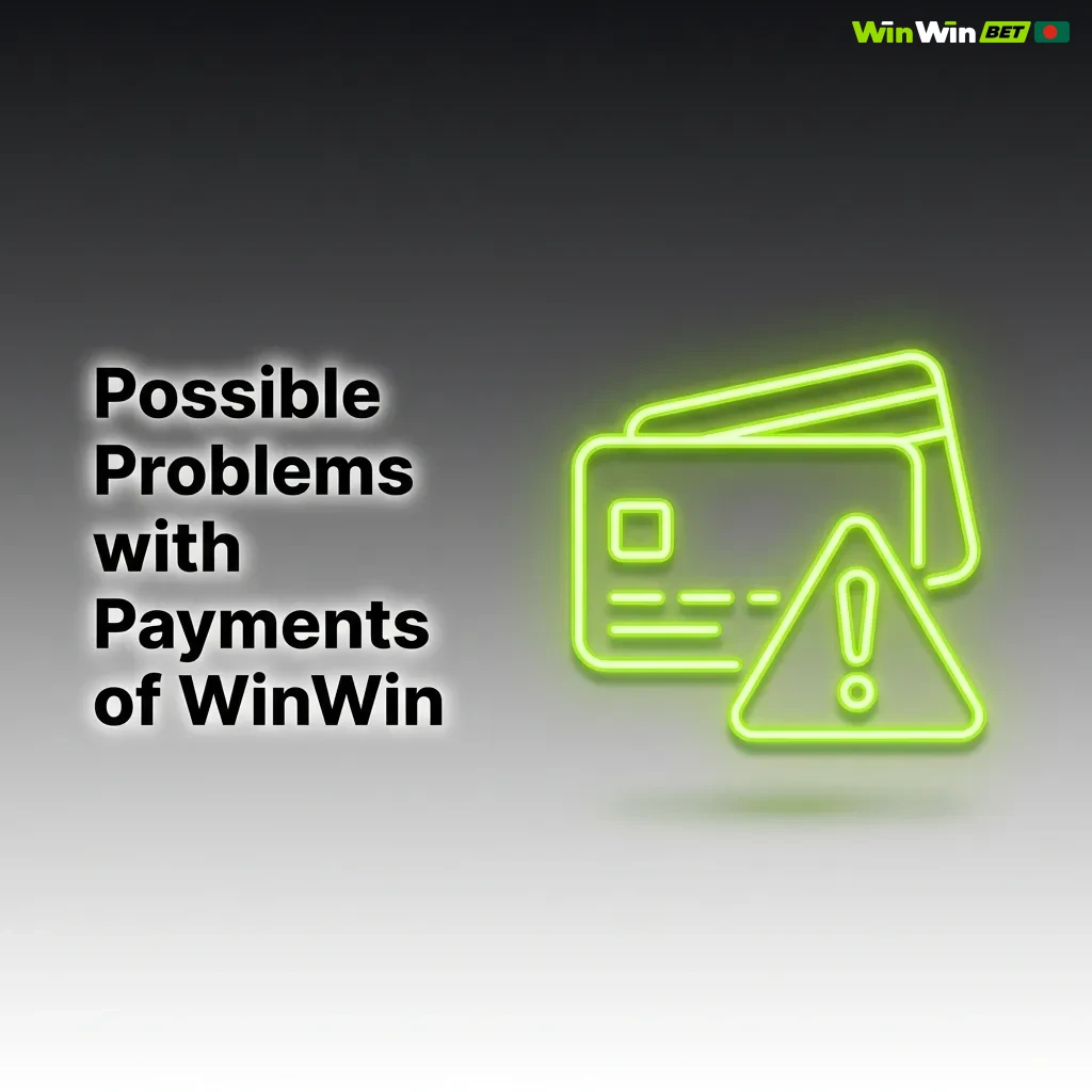 Illustration showing common WinWin payment issues including delays, rejections, and wallet errors with troubleshooting tips